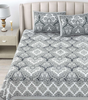 Handmade Cotton Bed Sheet with Pillow Covers – Black & White Paisley Block Print, Queen Size, Ethnic Indian Bedding Set (BLACKLUXE CRAFTS) - BLACKLUXECRAFTS