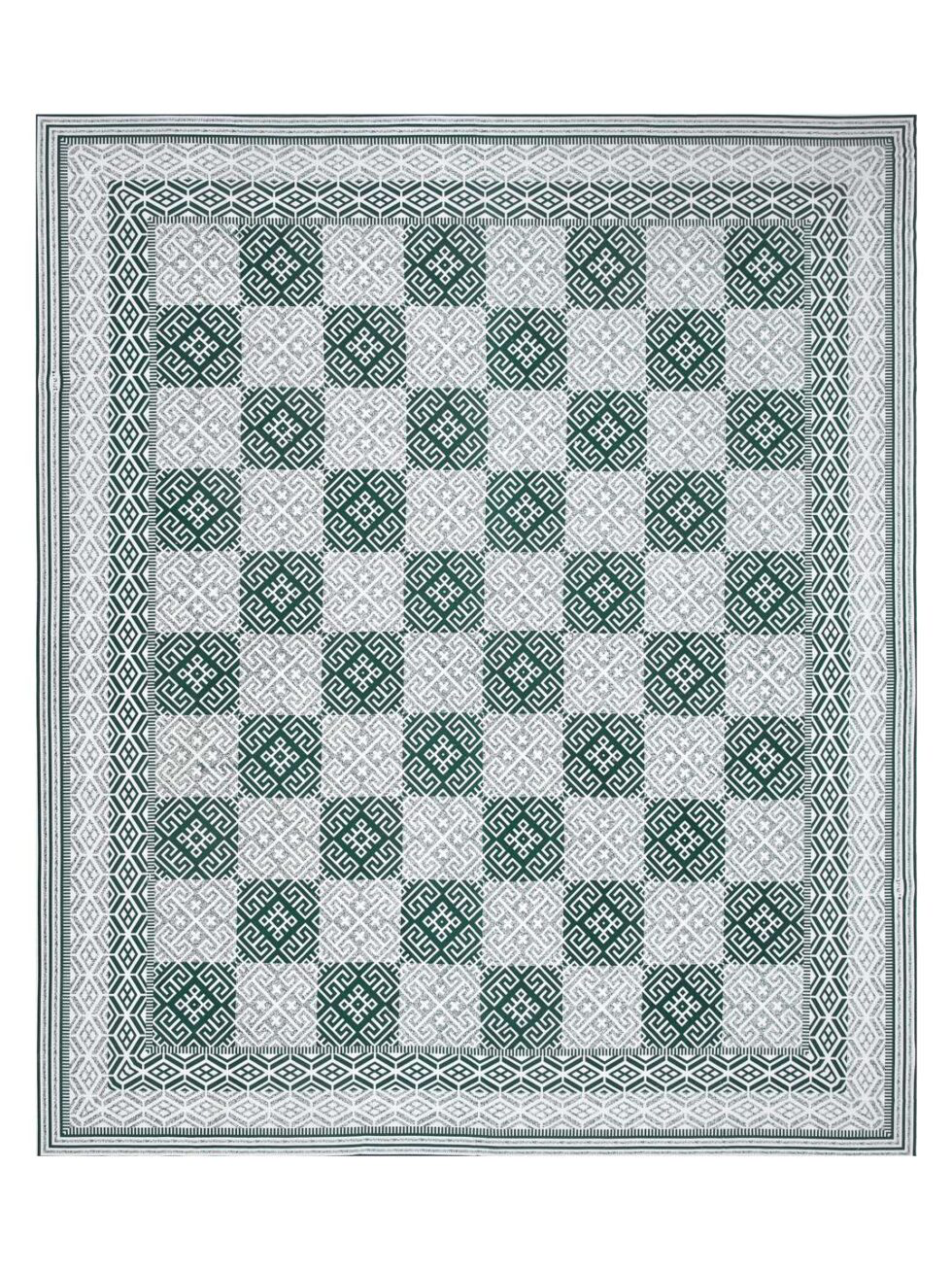 Handmade Cotton Double Bedsheet with Pillow Covers – Green & White Block Print | Indian Ethnic Bedding Set for King/Queen Size | Artisan Home Décor (BLACKLUXE CRAFTS) - BLACKLUXECRAFTS