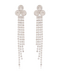Silver Rhinestone Tassel Earrings Long Crystal Dangle Statement Earrings for Women (BLACKLUXE CRAFTS) - BLACKLUXECRAFTS
