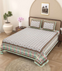 Handmade Cotton Bedsheet with Pillow Covers – Traditional Indian Block Print, Queen Size Bedspread, Soft & Breathable, Made in India (BLACKLUXE CRAFTS) - BLACKLUXECRAFTS