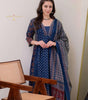 Navy Blue Block Print Cotton Kurta Set with Dupatta – Traditional Indian Ethnic Wear for Women (BLACKLUXE CRAFTS) - BLACKLUXECRAFTS