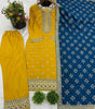 Women's Chinnon Silk Embroidered Straight Kurti with Pant & Dupatta Set (BLACKLUXE CRAFTS) - BLACKLUXECRAFTS