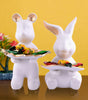 Handmade Resin Animal Candy Holder Set – White Bunny & Bear Decorative Snack Tray | Unique Home Decor & Tabletop Gift from India (BLACKLUXE CRAFTS) - BLACKLUXECRAFTS