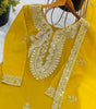 Women's Faux Georgette Embroidered Straight Kurti with Palazzo & Dupatta Set (BLACKLUXE CRAFTS) - BLACKLUXECRAFTS