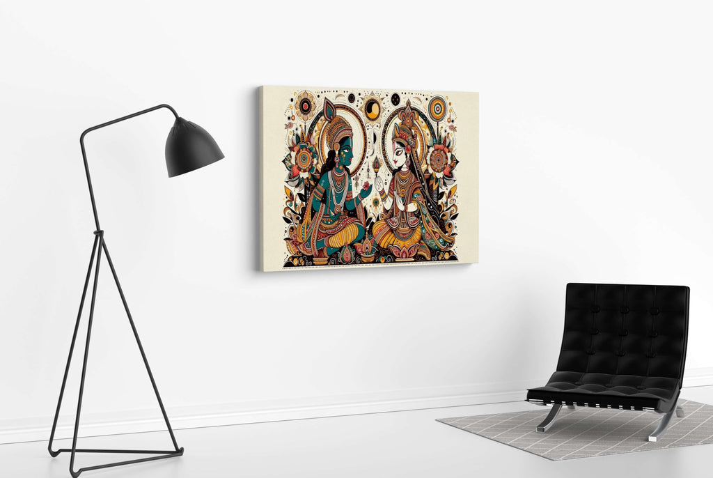 BLACKLUXE LIFESTYLE LTD Radha Krishna Paintings For Wall Decoration With Frame Canvas Painting For Living Room Bedroom Home Office & Hotels - BLACKLUXECRAFTS