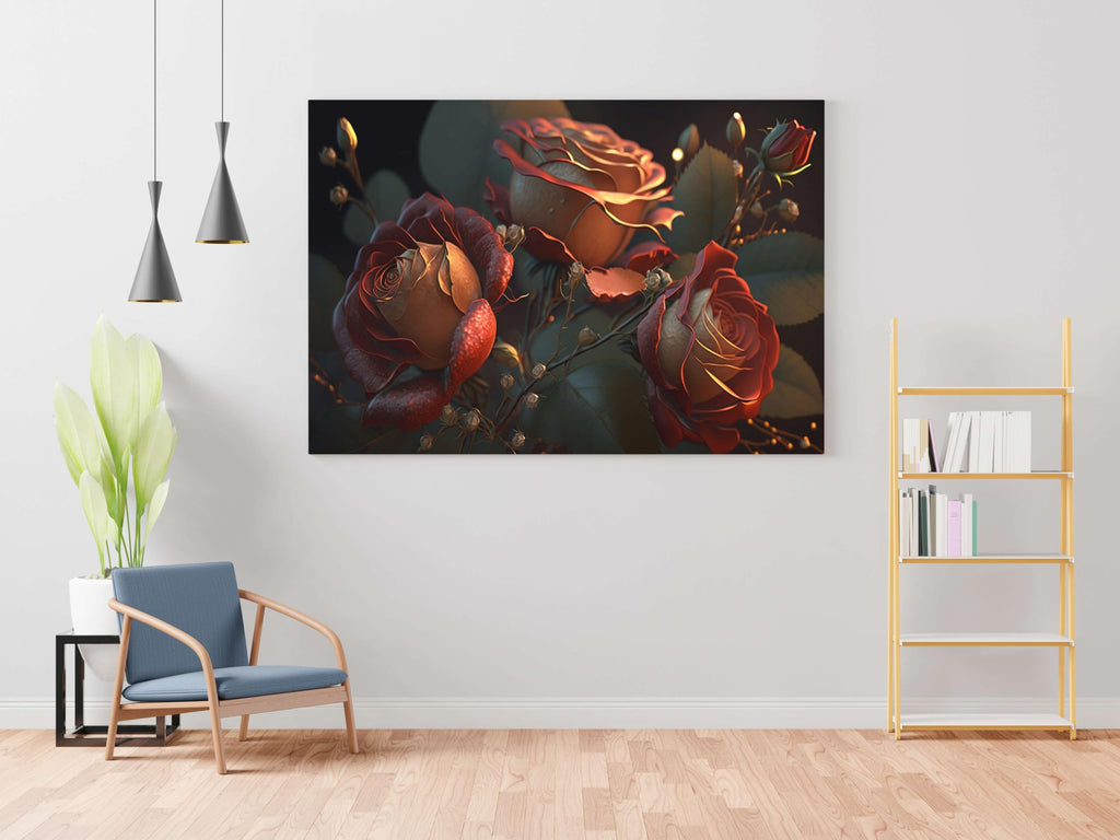 BLACKLUXE LIFESTYLE LTD Flower Paintings For Wall Decoration With Frame Canvas Painting For Living Room Bedroom Home Office & Hotels - BLACKLUXECRAFTS