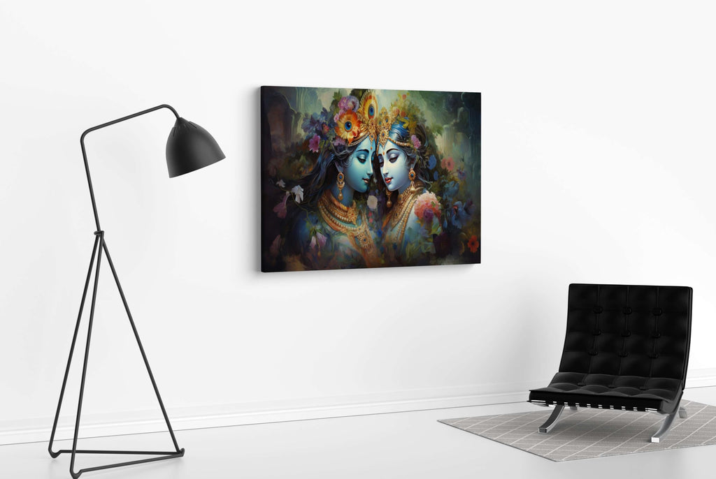 BLACKLUXE LIFESTYLE LTD Radha Krishna Paintings For Wall Decoration With Frame Canvas Painting For Living Room Bedroom Home Office & Hotels - BLACKLUXECRAFTS
