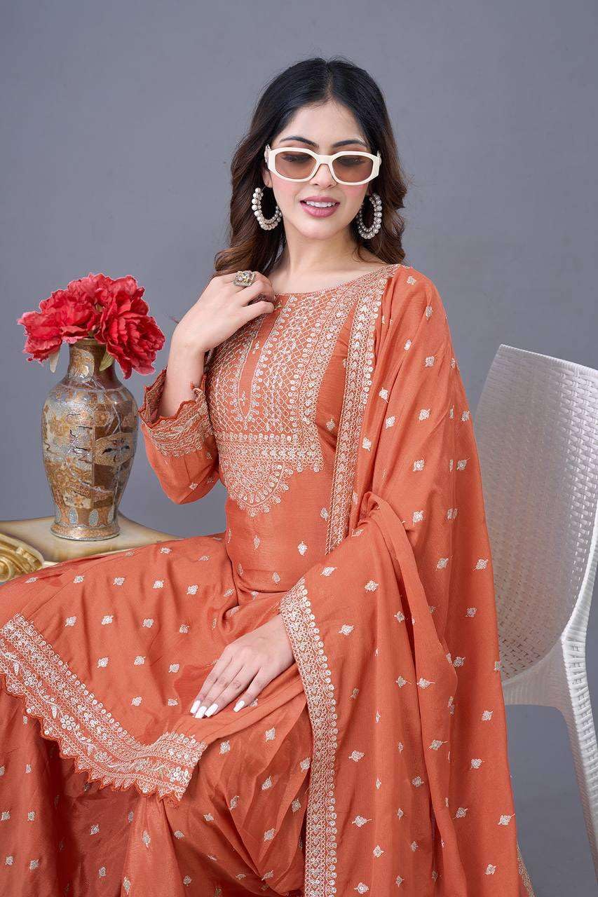 Embroidered Sharara Suit with Dupatta – Designer Party Wear Indian Outfit for Women (BLACKLUXE CRAFTS) - BLACKLUXECRAFTS