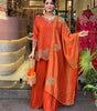 Women’s Georgette Embroidered Kurta with Plazzo and Dupatta Set (BLACKLUXE CRAFTS) - BLACKLUXECRAFTS