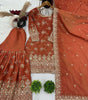 Women's Simmer Silk Embroidered Straight Kurta with Sharara & Dupatta Set (BLACKLUXE CRAFTS) - BLACKLUXECRAFTS