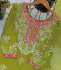 Women's Chinon Silk Embroidered Kurti With Sharara & Dupatta Set with Lace Border (BLACKLUXE CRAFTS) - BLACKLUXECRAFTS
