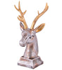 Golden Antler Deer Head Sculpture – Silver Resin Stag Bust Figurine for Home, Office & Luxury Décor (BLACKLUXE CRAFTS) - BLACKLUXECRAFTS