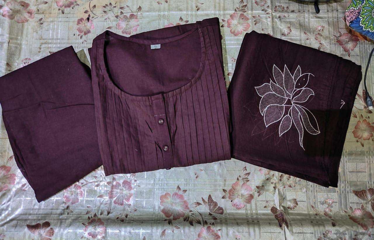 Embroidered Cotton Kurta Set with Dupatta – Elegant Party & Festive Wear for Women (BLACKLUXE CRAFTS) - BLACKLUXECRAFTS