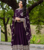 Maroon Anarkali Gown with Heavy Golden Embroidery & Dupatta | Designer Indian Pakistani Wedding Dress for Women (BLACKLUXE CRAFTS) - BLACKLUXECRAFTS