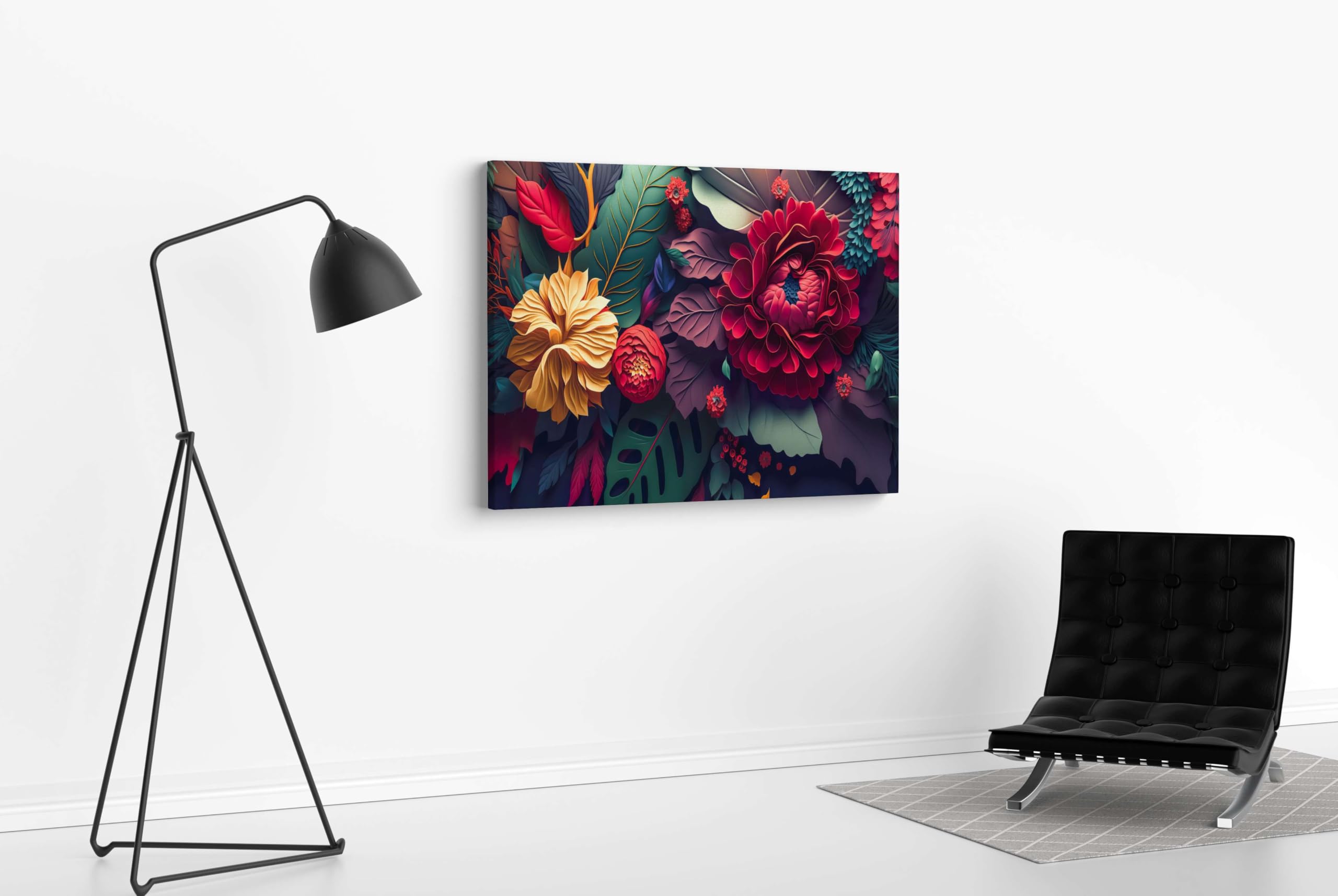 BLACKLUXE LIFESTYLE LTD Flower Paintings For Wall Decoration With Frame Canvas Painting For Living Room Bedroom Home Office & Hotels - BLACKLUXECRAFTS