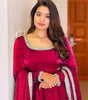Women's Fandy Silk Embroidered Anarkali Kurti Gown With Dupatta Set (BLACKLUXE CRAFTS) - BLACKLUXECRAFTS
