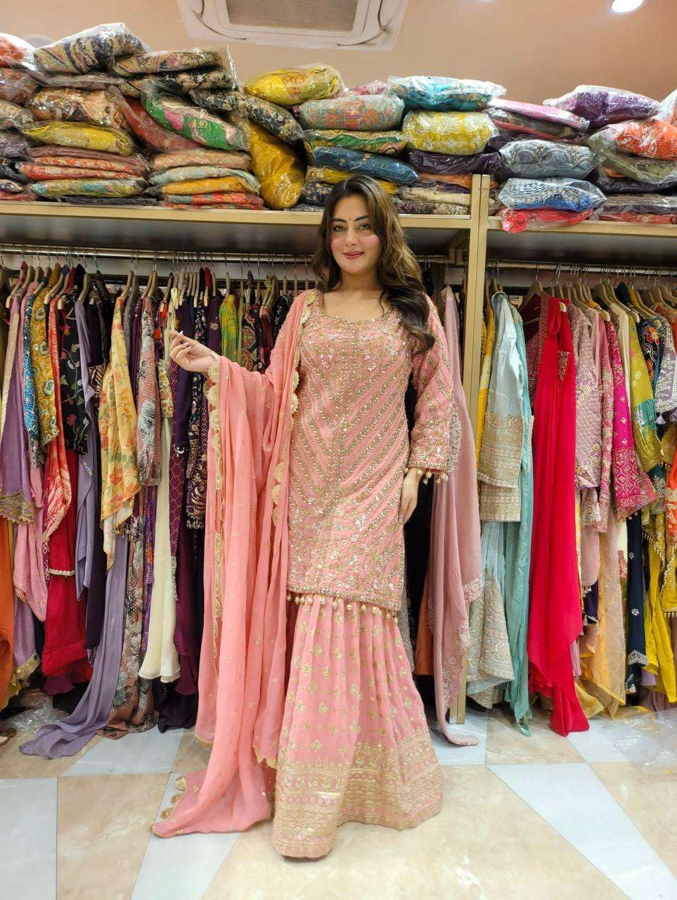 Peach Pink Embroidered Suit with Dupatta – Designer Party Wear Indian Outfit for Women
(BLACKLUXE CRAFTS) - BLACKLUXECRAFTS