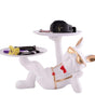 White Bulldog Butler Statue with Double Tray – Modern Resin Dog Figurine Organizer for Keys, Watches & Home Décor (BLACKLUXE CRAFTS) - BLACKLUXECRAFTS