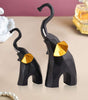 Modern Black & Gold Elephant Figurine Set – Handmade Resin Elephant Statues for Good Luck, Feng Shui & Home Décor (Set Of 2) (BLACKLUXE CRAFTS) - BLACKLUXECRAFTS