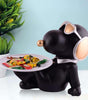 Black Dog Figurine with Tray – Handcrafted Resin Puppy Statue Candy & Snack Holder for Modern Home Décor (BLACKLUXE CRAFTS) - BLACKLUXECRAFTS
