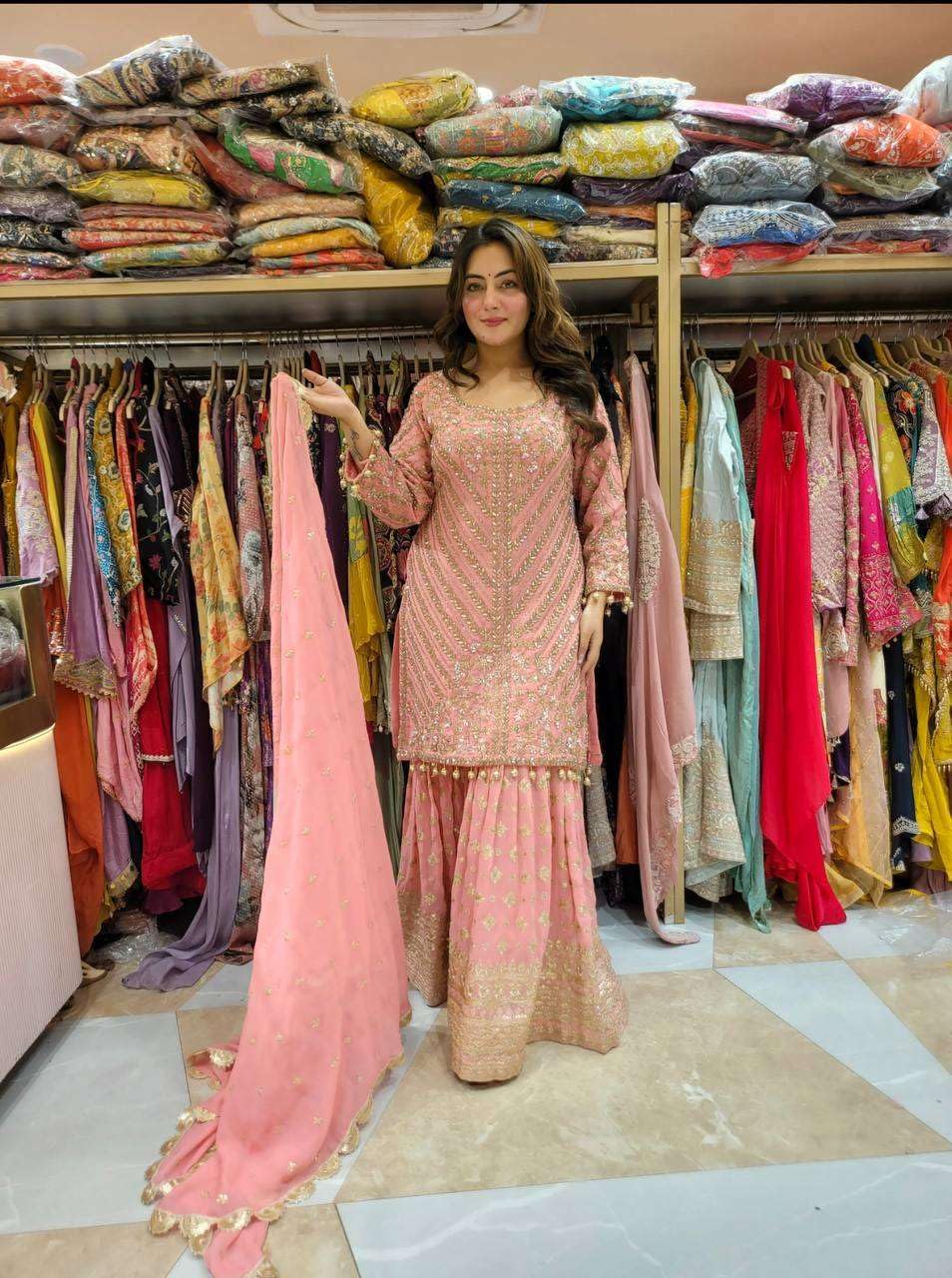 Peach Pink Embroidered Suit with Dupatta – Designer Party Wear Indian Outfit for Women
(BLACKLUXE CRAFTS) - BLACKLUXECRAFTS