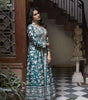 Embroidered Anarkali Gown – Floor-Length Ethnic Dress for Women with White Floral Threadwork (BLACKLUXE CRAFTS) - BLACKLUXECRAFTS