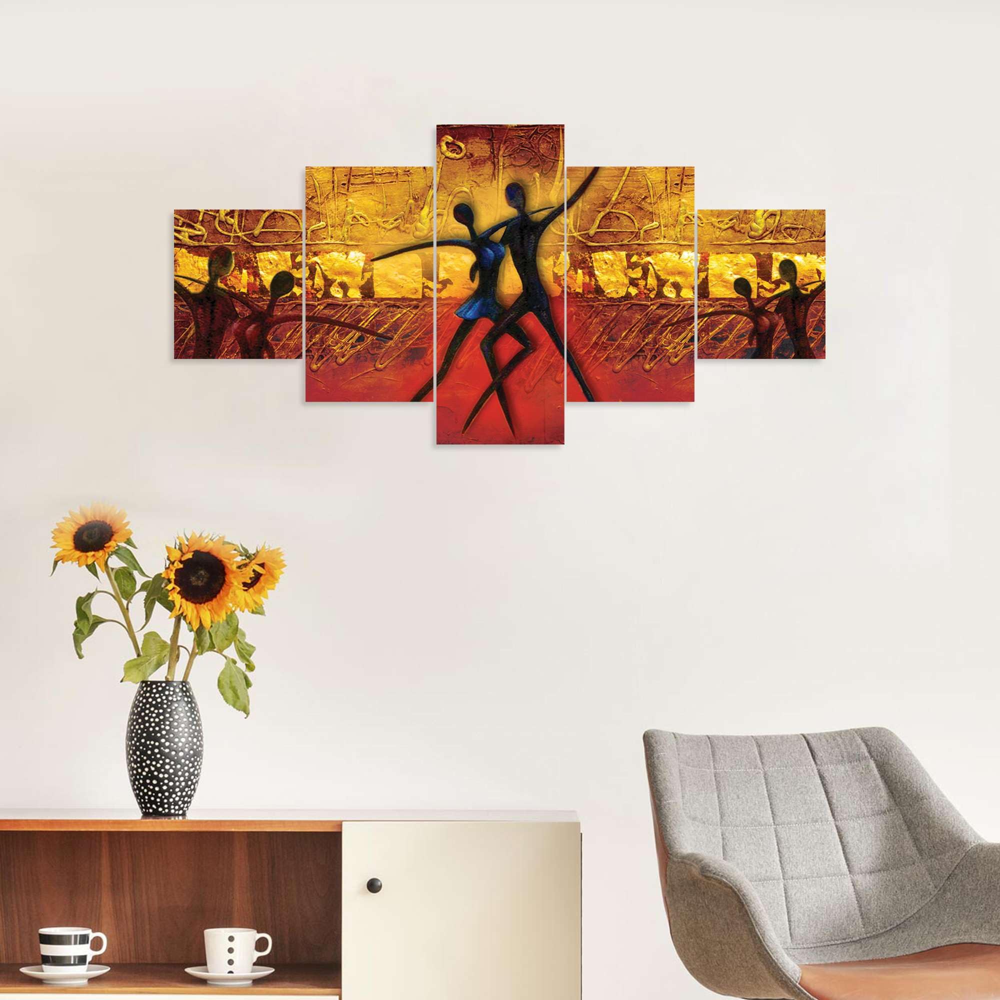 BLACKLUXE LIFESTYLE LTD Set of Five MDF Framed 3D Wall Painting for Home Decoration, Big Size Painting for Living Room, Bedroom (17x30 inches) WE 44 - BLACKLUXECRAFTS