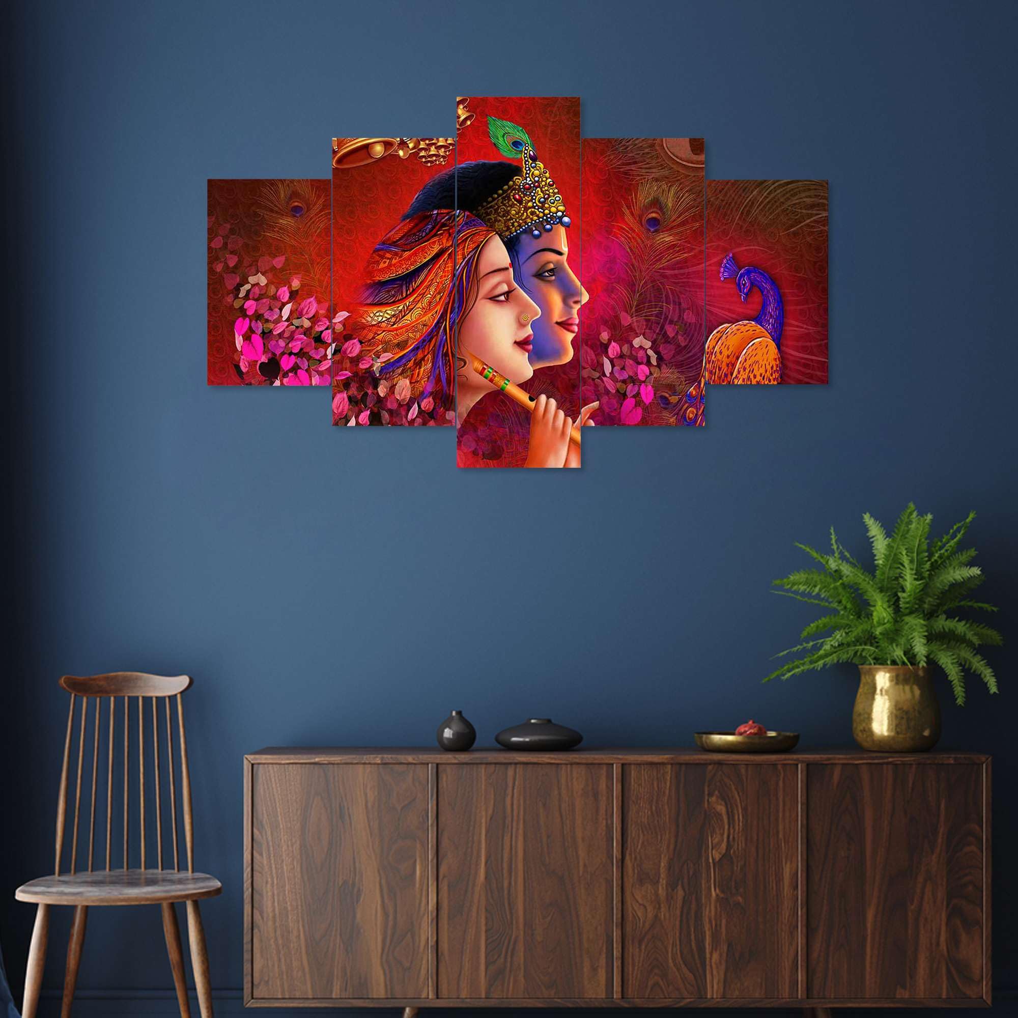 BLACKLUXE LIFESTYLE LTD Set of Five MDF Framed 3D Wall Painting for Home Decoration, Big Size Painting for Living Room, Bedroom (17x30 inches) WE 12 - BLACKLUXECRAFTS