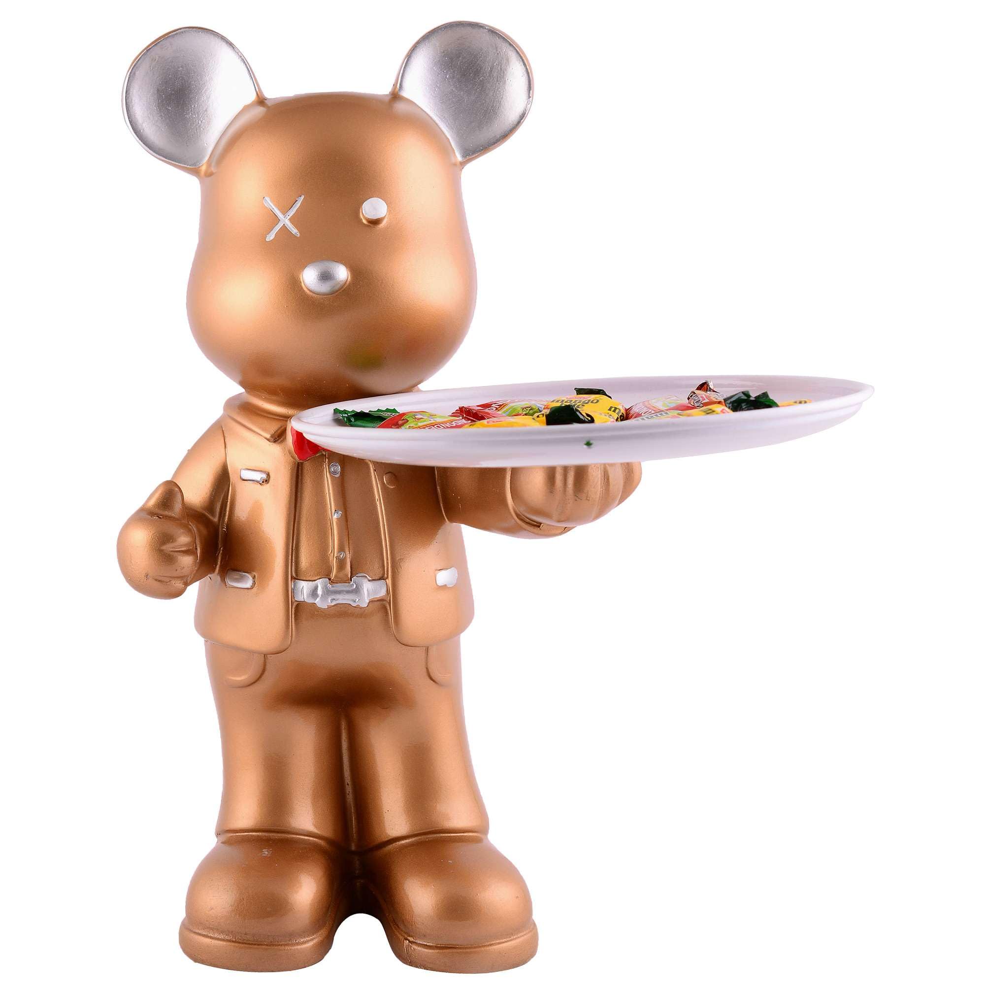 Handmade Resin Bear Candy Tray – Golden Decorative Animal Snack Holder | Modern Tabletop Organizer, Unique Home Decor & Gift from India (BLACKLUXE CRAFTS) - BLACKLUXECRAFTS