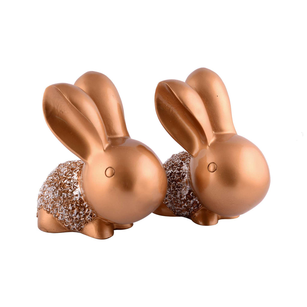 Handmade Golden Bunny Couple Figurines – Luxury Resin Rabbit Statues for Home Décor, Living Room, Office & Gifting (BLACKLUXE CRAFTS) - BLACKLUXECRAFTS