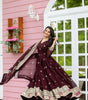 Maroon Anarkali Dress with Embroidered Dupatta | Indian Pakistani Party Wear Long Gown for Women (BLACKLUXE CRAFTS) - BLACKLUXECRAFTS