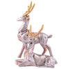 Silver Reindeer Couple Figurines with Golden Antlers – Modern Resin Deer Statues for Home Décor & Gifting (BLACKLUXE CRAFTS) - BLACKLUXECRAFTS