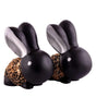 Handmade Black & Gold Bunny Figurines – Cute Resin Rabbit Pair Decorative Sculptures for Modern Home, Office & Tabletop Decor (BLACKLUXE CRAFTS) - BLACKLUXECRAFTS