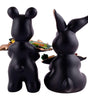 Handmade Resin Animal Candy Holder Set – Black Bunny & Bear Decorative Snack Tray | Modern Home Decor & Tabletop Gift from India (BLACKLUXE CRAFTS) - BLACKLUXECRAFTS