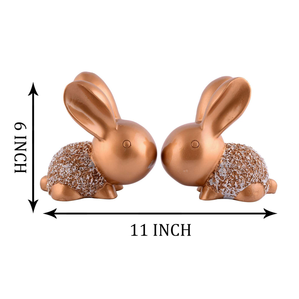Handmade Golden Bunny Couple Figurines – Luxury Resin Rabbit Statues for Home Décor, Living Room, Office & Gifting (BLACKLUXE CRAFTS) - BLACKLUXECRAFTS