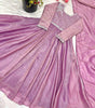 Lavender Anarkali Suit with Dupatta – Elegant Party Wear Long Flared Indian Dress for Women (BLACKLUXE CRAFTS) - BLACKLUXECRAFTS