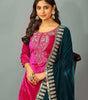Velvet Embroidered Suit Set with Pink Dupatta – Designer Indian Wedding & Festive Wear Outfit (BLACKLUXE CRAFTS) - BLACKLUXECRAFTS