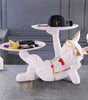 White Bulldog Butler Statue with Double Tray – Modern Resin Dog Figurine Organizer for Keys, Watches & Home Décor (BLACKLUXE CRAFTS) - BLACKLUXECRAFTS