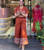 Women’s Cotton Co-Ord Set – Short Sleeve Shirt with Embroidery & Wide Leg Pants (BLACKLUXE CRAFTS) - BLACKLUXECRAFTS
