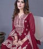 Women's Georgette Embroidered Kurti With Sharara & Dupatta Set (BLACKLUXE CRAFTS) - BLACKLUXECRAFTS