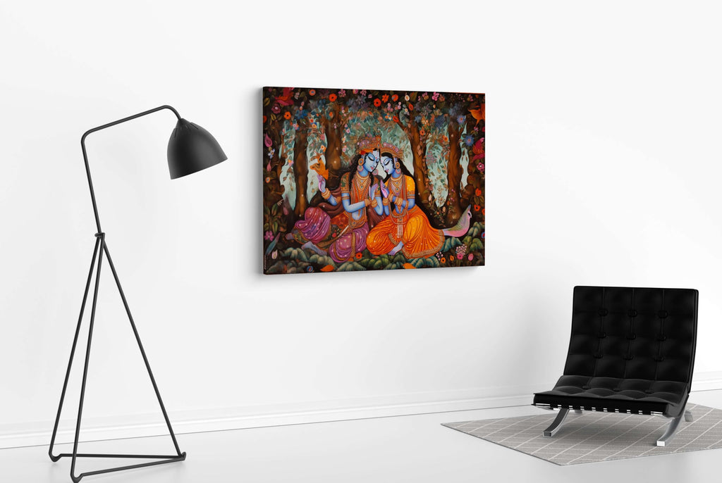 BLACKLUXE LIFESTYLE LTD Radha Krishna Paintings For Wall Decoration With Frame Canvas Painting For Living Room Bedroom Home Office & Hotels - BLACKLUXECRAFTS