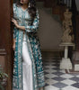 Embroidered Anarkali Gown – Floor-Length Ethnic Dress for Women with White Floral Threadwork (BLACKLUXE CRAFTS) - BLACKLUXECRAFTS