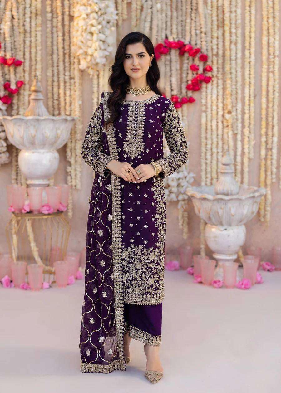 Women's Faux Georgette Embroidered Full Sleeve Straight Kurti with Pant & Dupatta Set (BLACKLUXE CRAFTS) - BLACKLUXECRAFTS