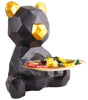 Geometric Bear Figurine Storage Bowl – Resin Animal Candy Dish with Golden Accents, Modern Decorative Bear Statue for Home & Office (BLACKLUXE CRAFTS) - BLACKLUXECRAFTS