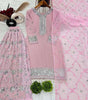 Women's Faux Georgette Embroidered Straight Short Kurta with Sharara & Dupatta Set (BLACKLUXE CRAFTS) - BLACKLUXECRAFTS