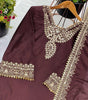 Designer Brown Velvet Embroidered Salwar Suit with Dupatta – Luxury Indian Ethnic Party Wear Outfit for Women (BLACKLUXE CRAFTS) - BLACKLUXECRAFTS
