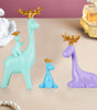 Colorful Reindeer Family Figurine Set – Modern Resin Deer Statues with Golden Antlers for Home Décor & Gifting (Set of 3) (BLACKLUXE CRAFTS) - BLACKLUXECRAFTS