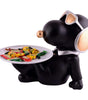 Black Dog Figurine with Tray – Handcrafted Resin Puppy Statue Candy & Snack Holder for Modern Home Décor (BLACKLUXE CRAFTS) - BLACKLUXECRAFTS