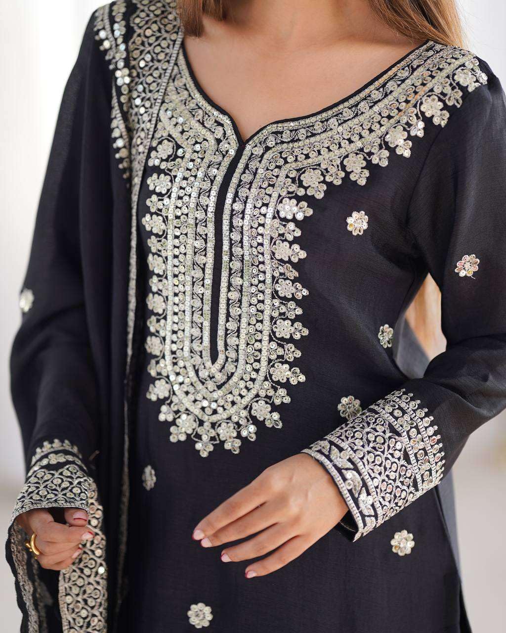 Mirror Work Sharara Suit with Dupatta | Indian Designer Ethnic Wear | Party & Wedding Outfit for Women (BLACKLUXE CRAFTS) - BLACKLUXECRAFTS