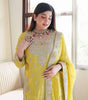 Women's Chinon Silk Embroidered Kurti With Sharara & Dupatta Set with Rivet Moti Work (BLACKLUXE CRAFTS) - BLACKLUXECRAFTS